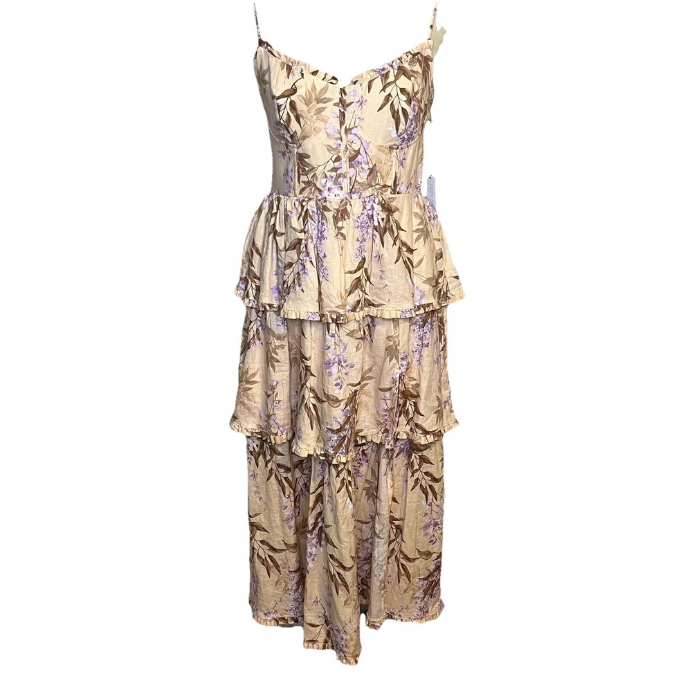 House Of Harlow 1960 Dress NWT S Ponte Bustier LaceUp Corset Tiered Ruffle